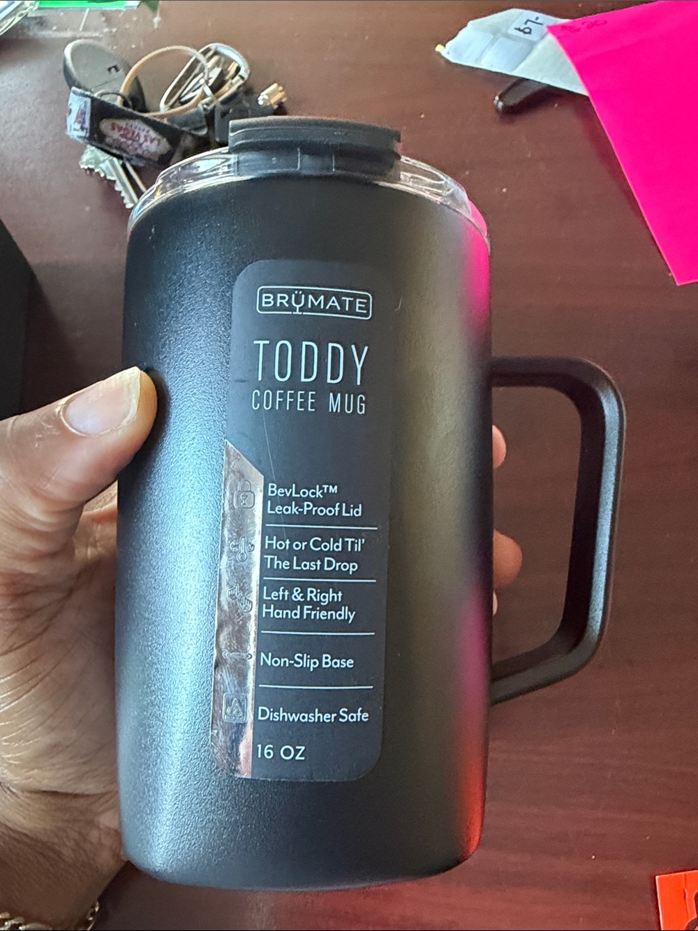 BRUMATE Toddy 16 oz Black Coffee Mug with Handle NEW